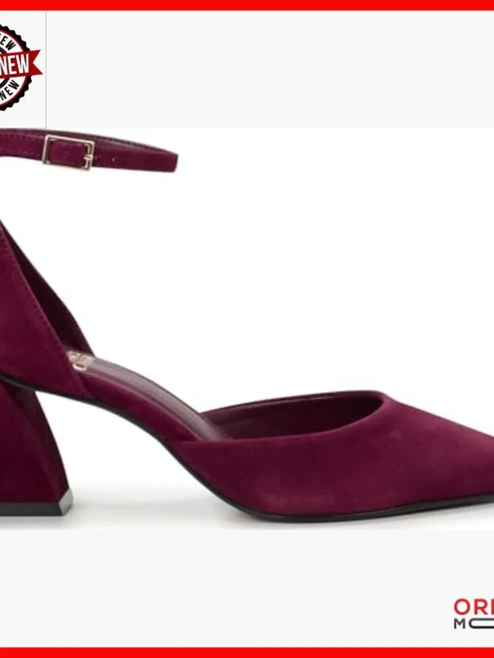 Suede Point Toe Pumps with Ankle Strap, 2.75 Inch Heel